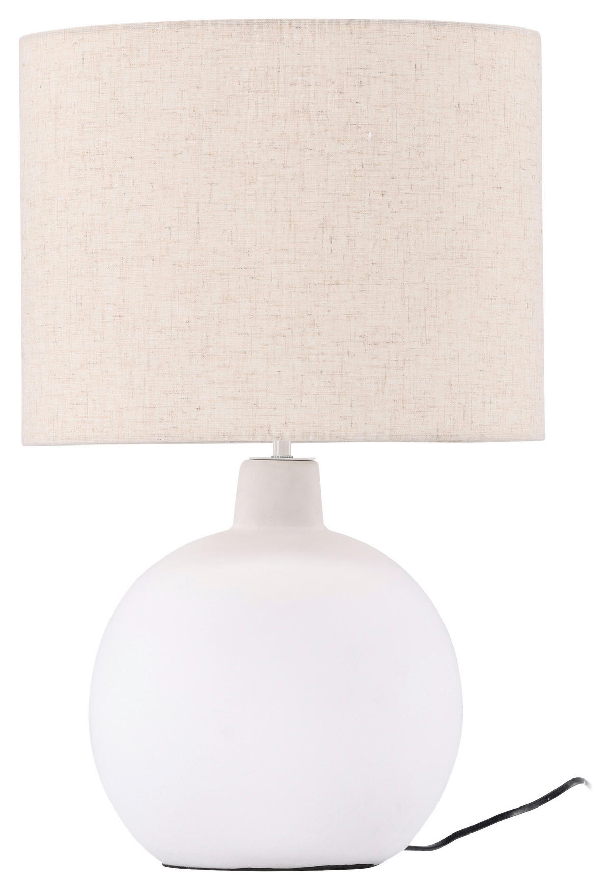 TISCHLEUCHTE 32/51/32 cm   - Beige/Weiß, Basics, Textil/Stein (32/51/32cm) - P & B