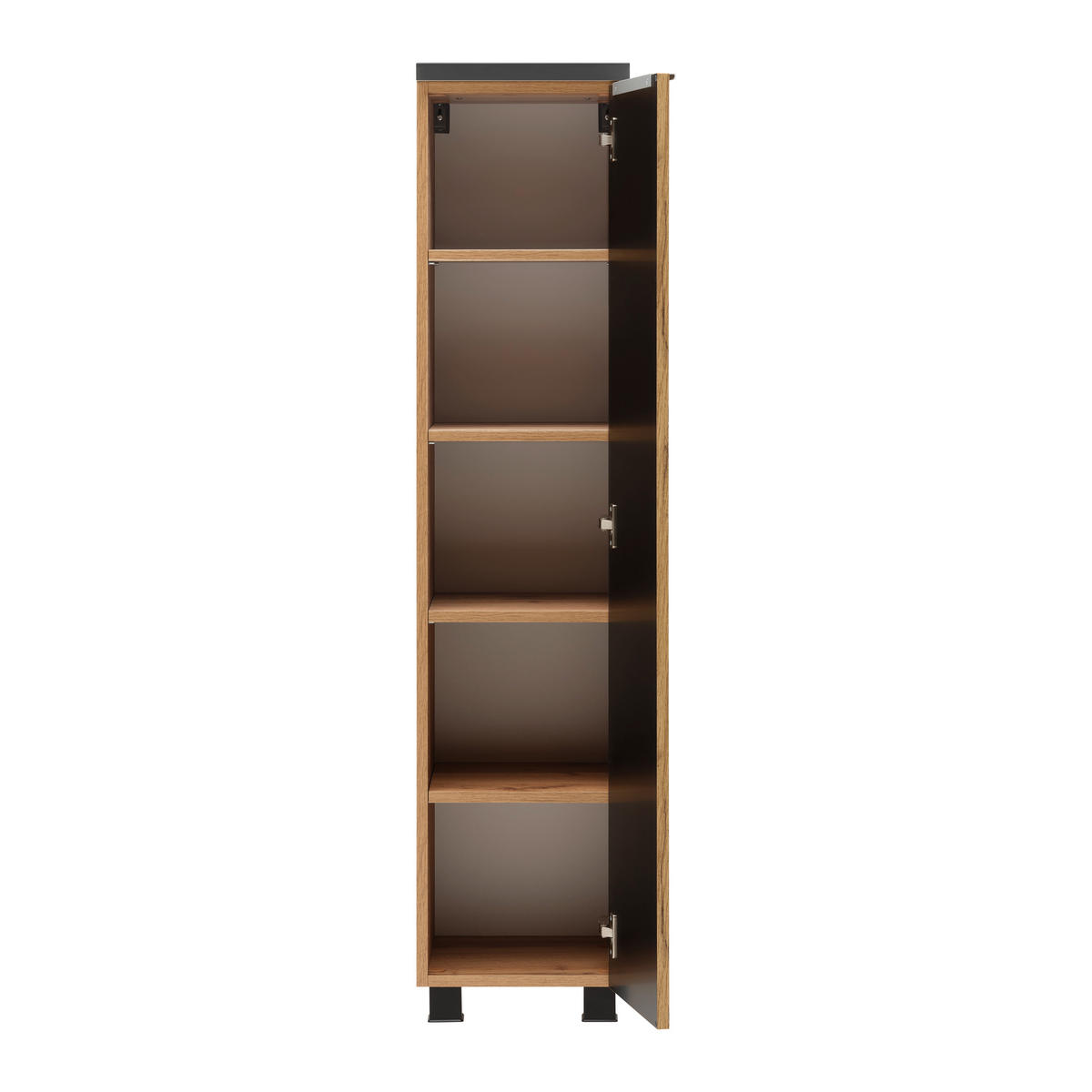 Midischrank Jakarta 30/130/35 cm  - Eiche Wotan/Schwarz, MODERN, Holzwerkstoff/Kunststoff (30/130/35cm) - Held