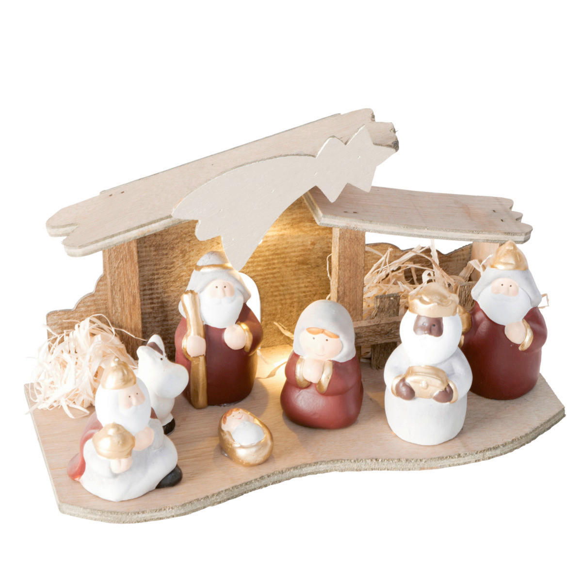 WEIHNACHTSKRIPPE - Beige/Braun, Basics, Keramik (26,5/11,5/15,0cm) - Boltze Home