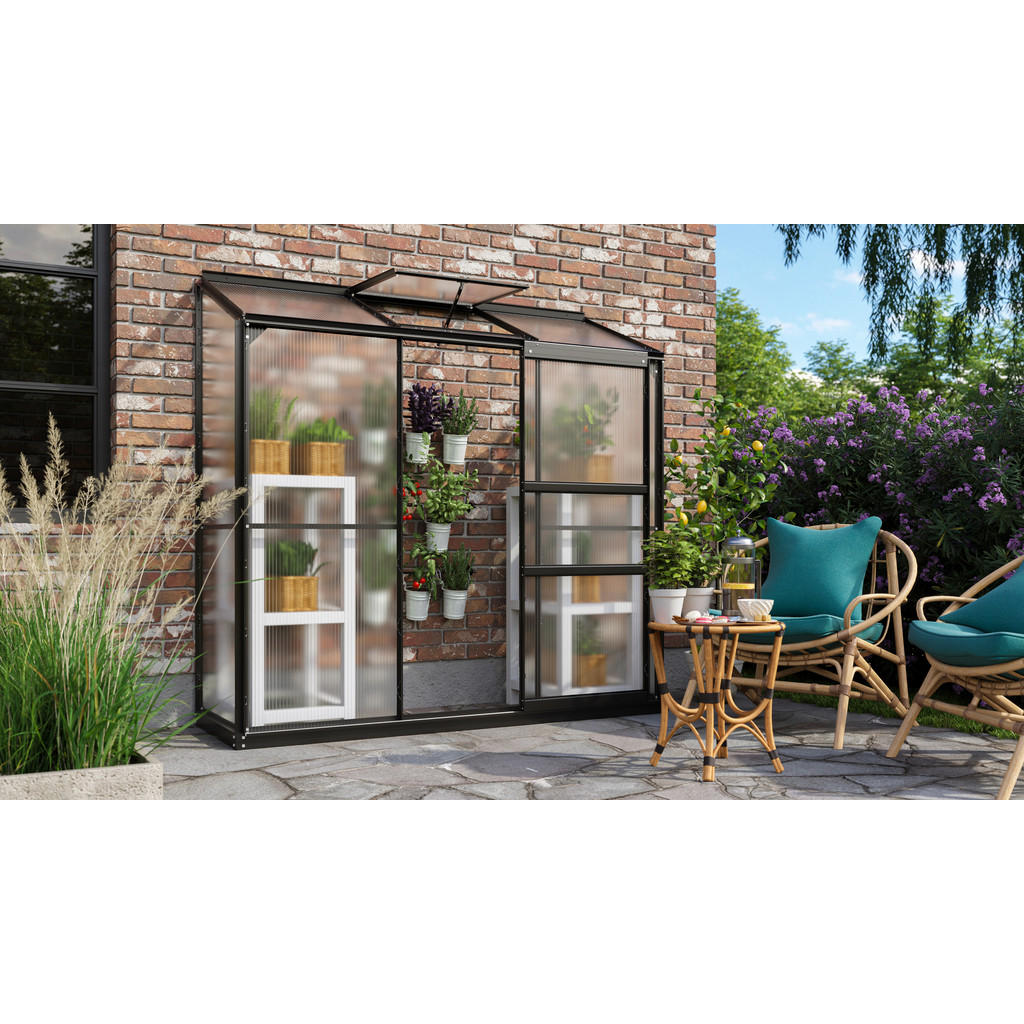 Anlehn-gewächshaus Ida 1300 1,3 M2 Metall/kunststoff