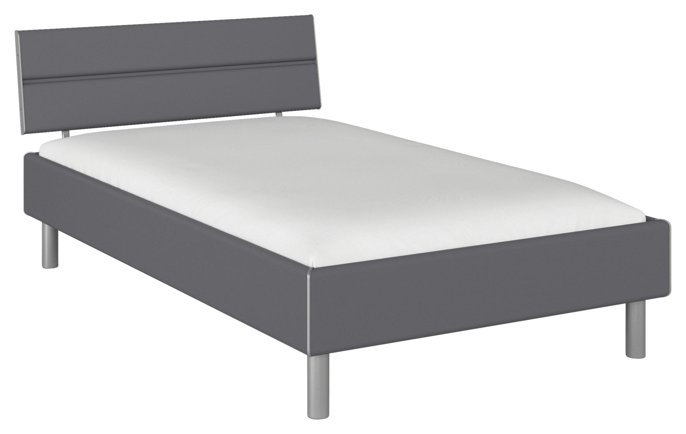 BETT 120/200 cm  in Grau  - Alufarben/Grau, Design, Metall (120/200cm) - Carryhome