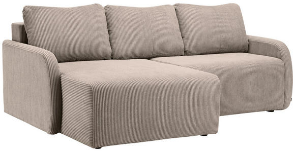 ECKSOFA in Cord Beige  - Beige/Schwarz, KONVENTIONELL, Kunststoff/Textil (217/146cm) - Carryhome