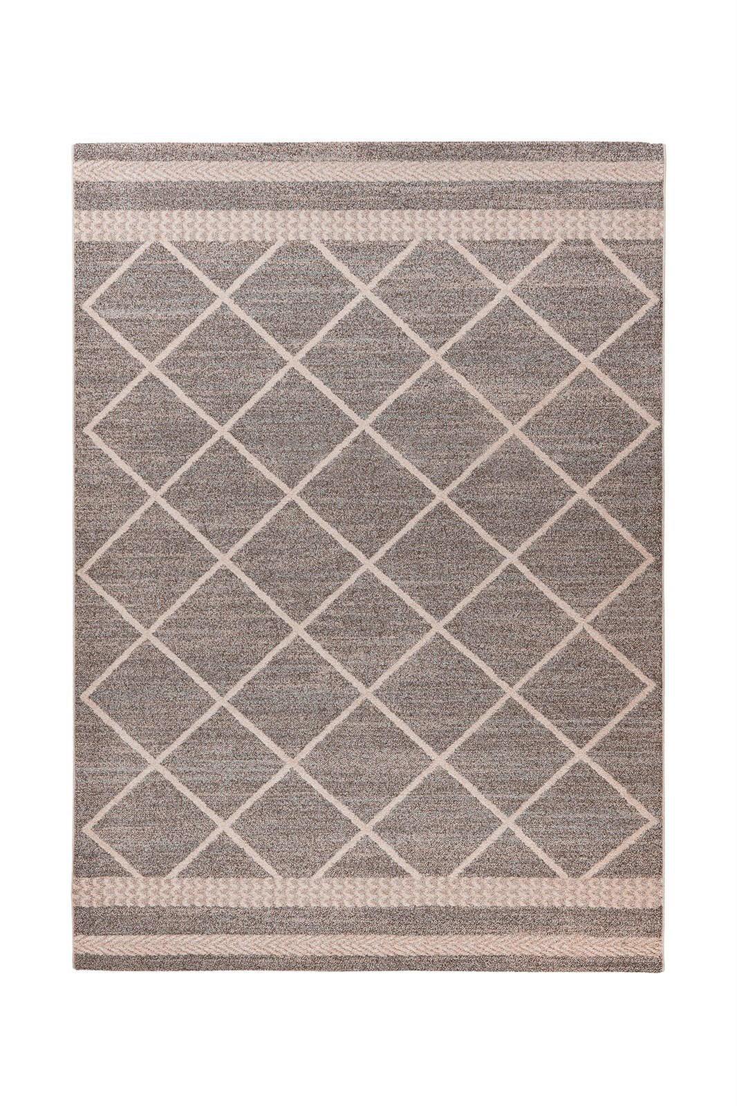 TEPPICH 160/230 cm Rhombus 225 Braun / Beige Braun, Beige - Beige/Braun, KONVENTIONELL, Textil (160/230cm)