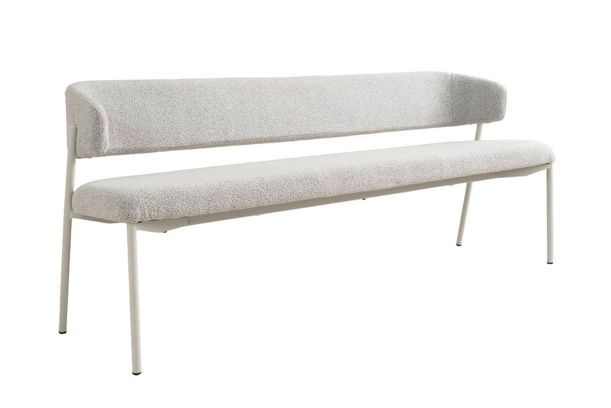 SITZBANK in Metall, Textil Greige  - Greige/Seidengrau, MODERN, Textil/Metall (203/80/56cm) - Schöner Wohnen