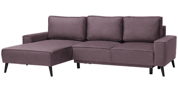 ECKSOFA in Velours Violett  - Violett/Schwarz, KONVENTIONELL, Holz/Textil (161/260cm) - Carryhome