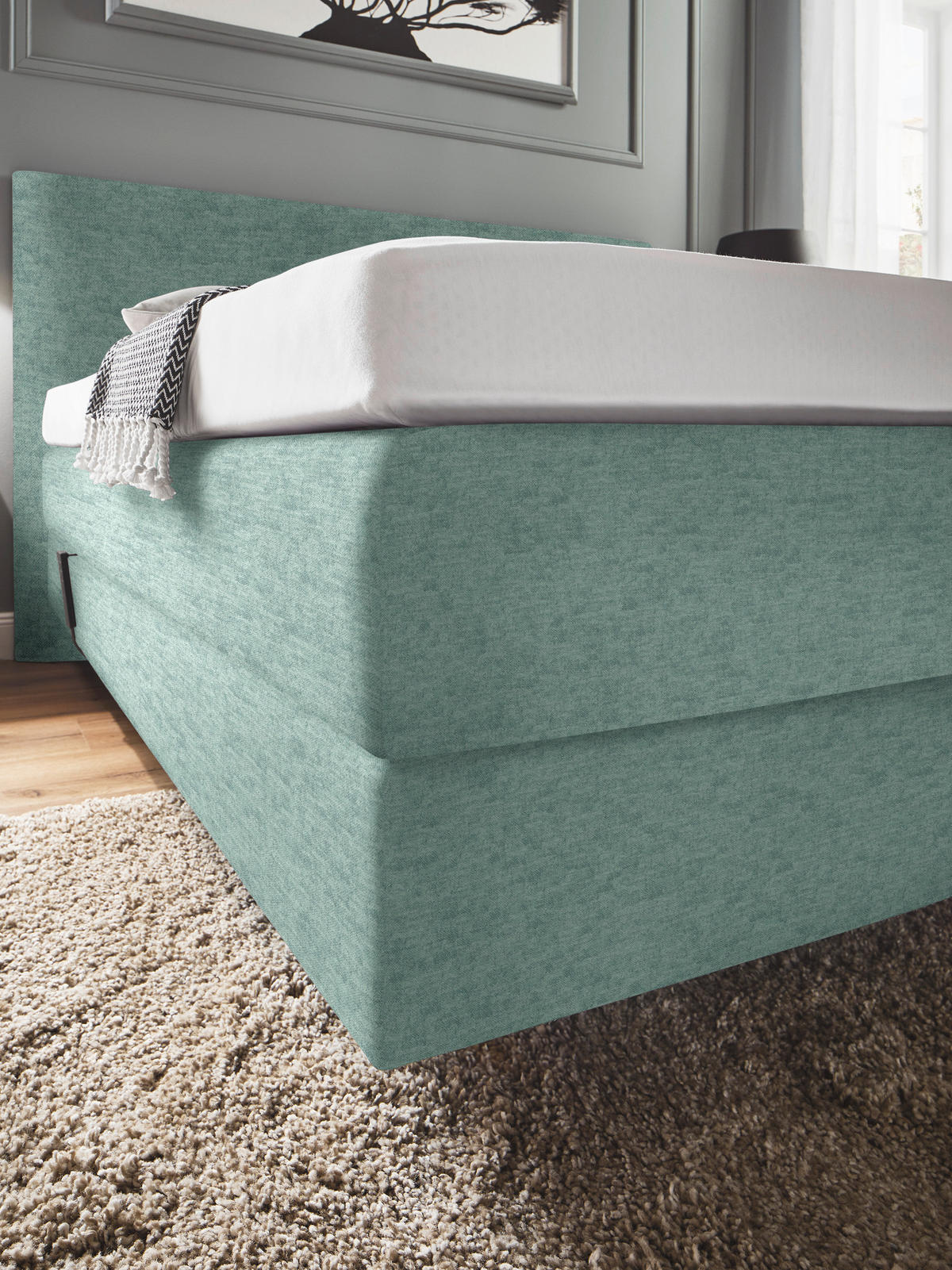 BOXSPRINGBETT 180/200 cm  in Türkis  - Türkis, Konventionell, Holz/Textil (180/200cm) - Dieter Knoll