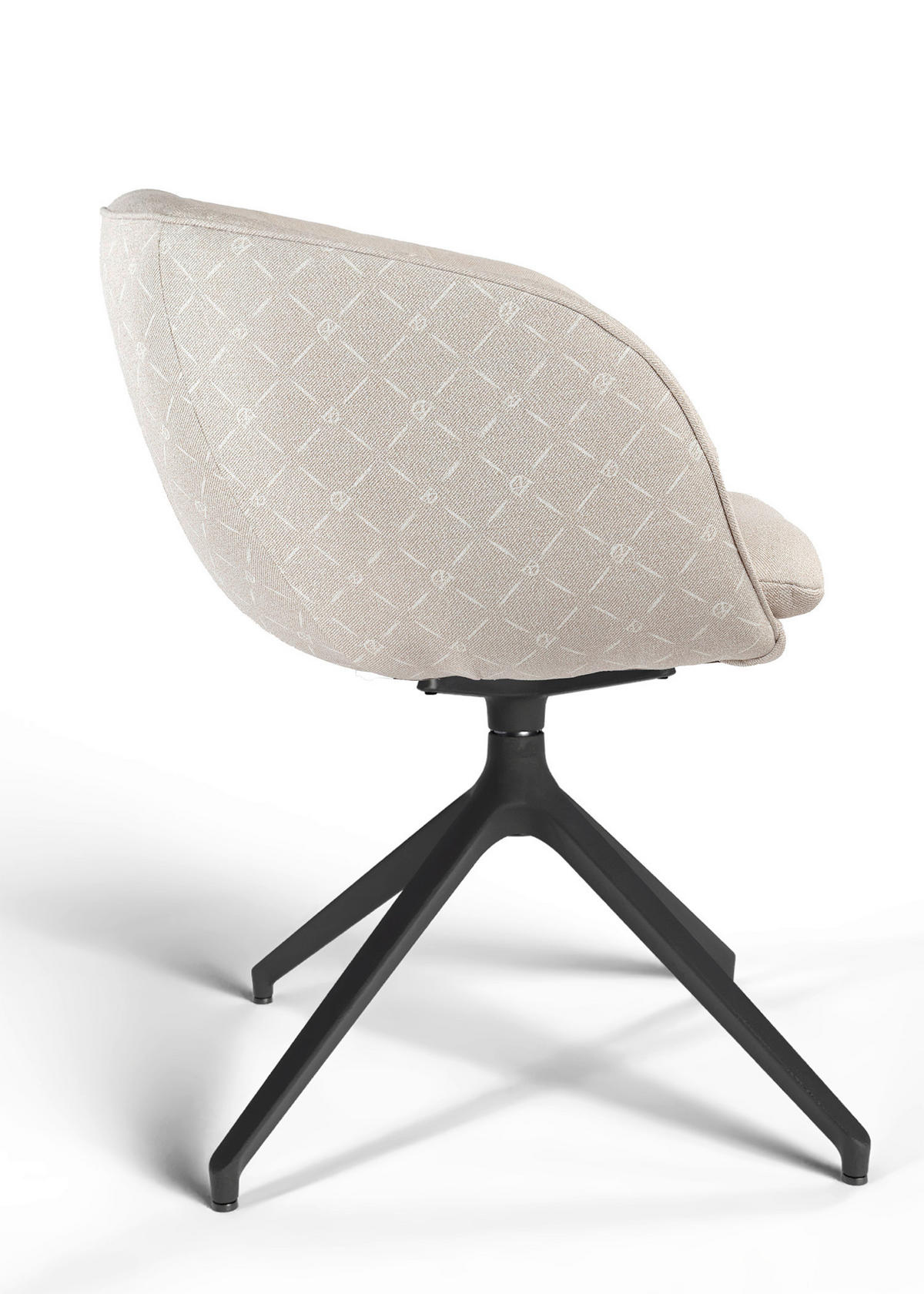 ARMLEHNSTUHL  Beinauswahl, Sitzfläche 360° drehbar, Stoff-/Lederauswahl Jacquard  Sandfarben  - Sandfarben/Schwarz, Design, Textil/Metall (62/81/63cm) - Dieter Knoll
