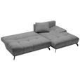 ECKSOFA in Chenille Grau, Dunkelgrau  - Dunkelgrau/Schwarz, MODERN, Textil/Metall (290/182cm) - Hom`in