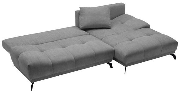 ECKSOFA in Chenille Grau, Dunkelgrau  - Dunkelgrau/Schwarz, MODERN, Textil/Metall (290/182cm) - Hom`in