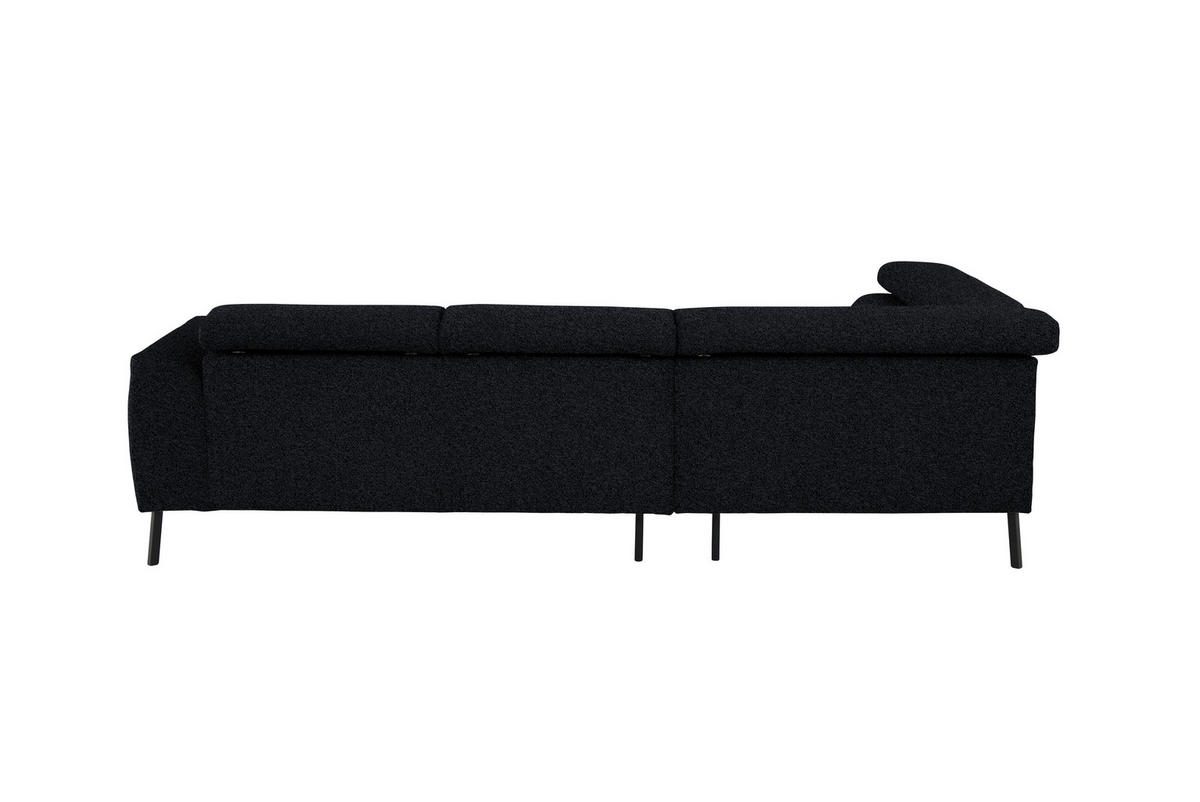 ECKSOFA in Chenille Anthrazit  205/280 cm  - Anthrazit/Schwarz, Design, Textil/Metall (205/280cm) - Xora