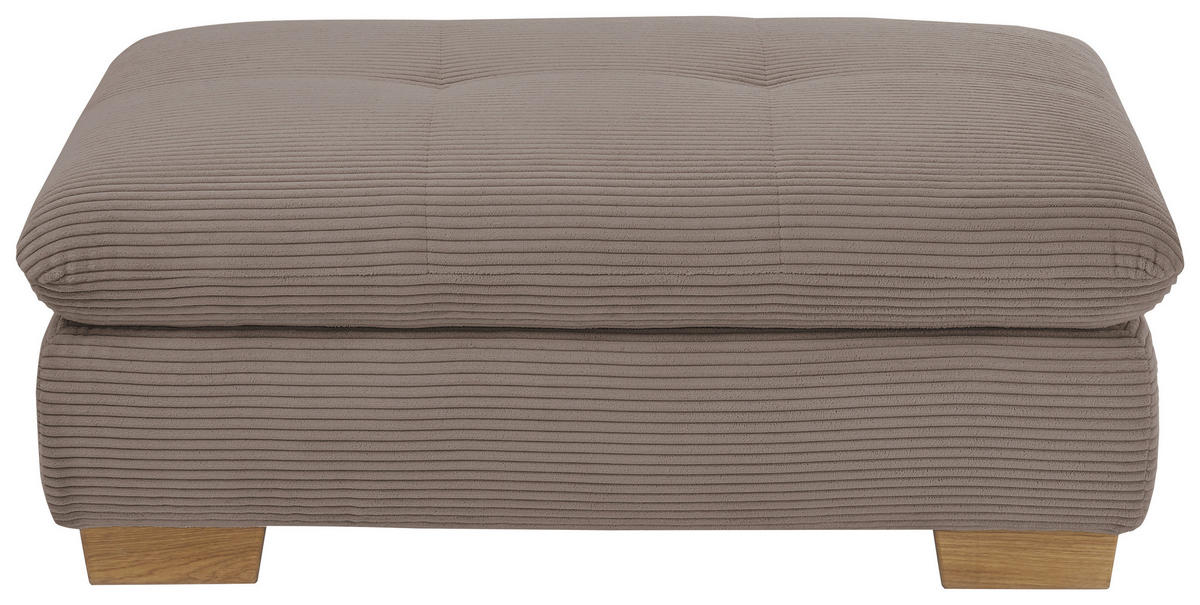 HOCKER Cord Greige  - Greige/Eichefarben, Design, Holz/Textil (106/43/74cm) - SetOne by Musterring