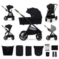 KINDERWAGENSET Nea 2  - Schwarz Hochglanz/Schwarz, Basics, Kunststoff/Textil (81/60/112cm) - Kinderkraft