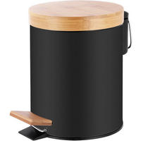 PEDÁLOS SZEMETES 5 l  - natúr színű/fekete, Basics, műanyag/természetes anyagok (20,5/27,5cm) - Homeware