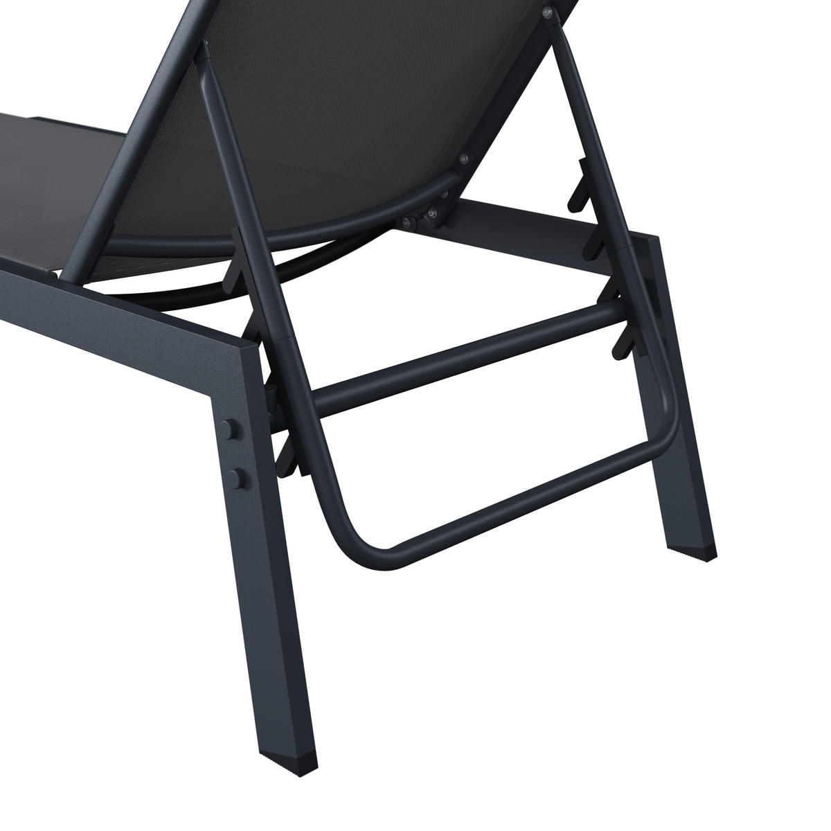 GARTENLIEGE 59/95/160 cm  - Anthrazit, MODERN, Textil/Metall (59/95/160cm) - Ambia Garden