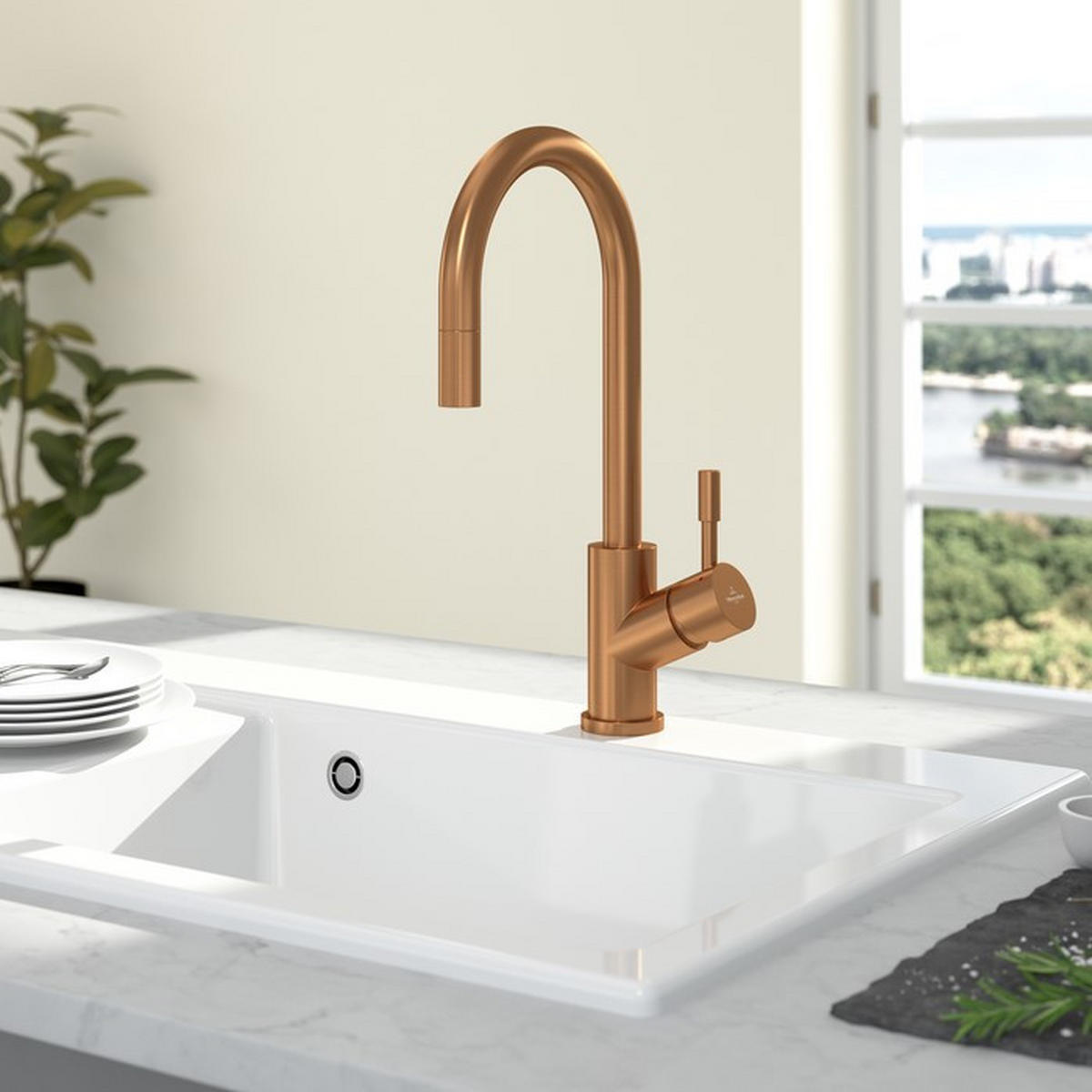 KÜCHENARMATUR - Bronzefarben, Basics, Metall (4,5/38,9/21,5cm) - Villeroy & Boch