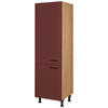 GERÄTEUMBAUSCHRANK 60/216,6/58 cm  in Rot, Eichefarben  - Eichefarben/Rot, MODERN, Holzwerkstoff/Metall (60/216,6/58cm) - Nobilia