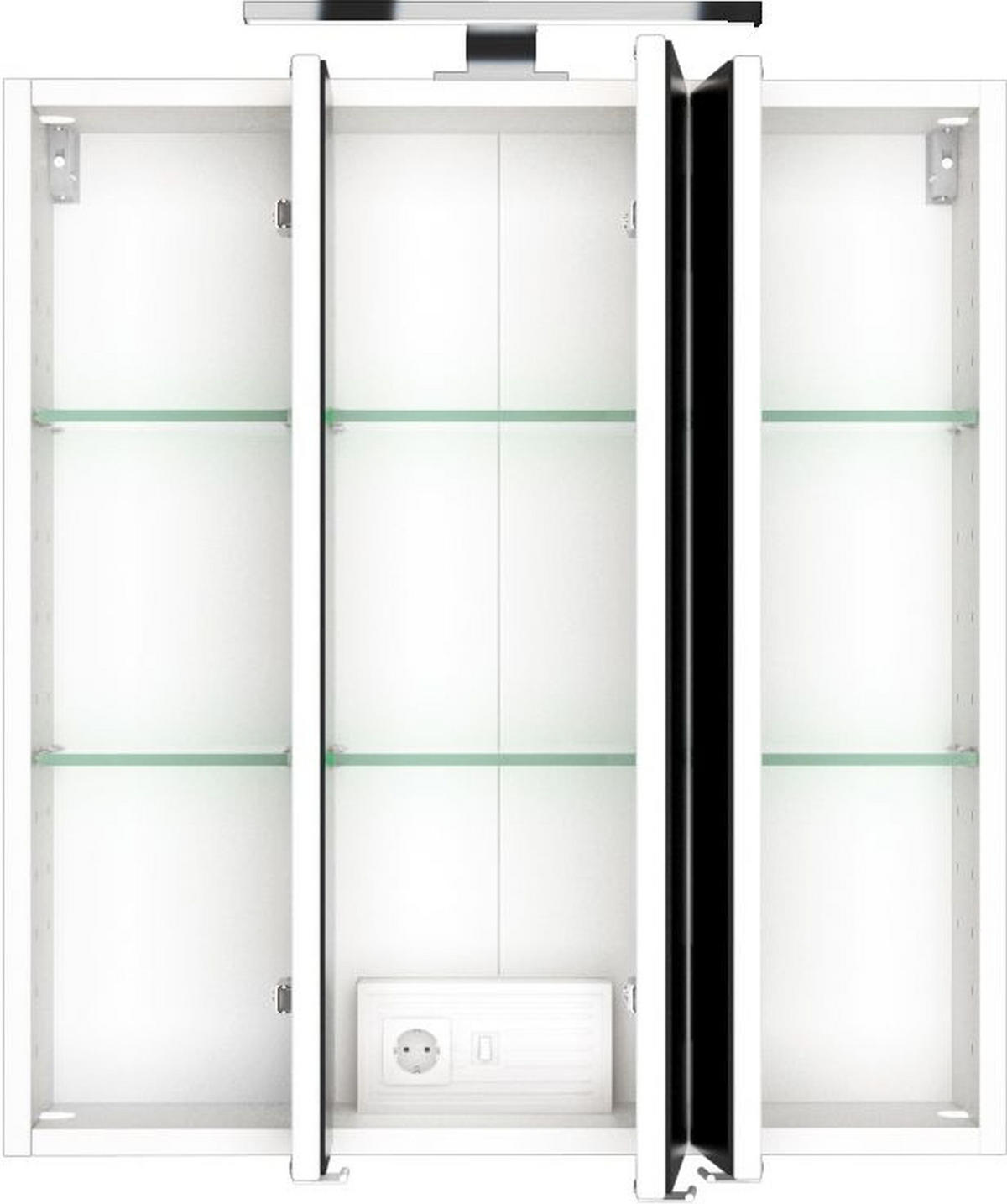 SPIEGELSCHRANK 60/66/20 cm  - Chromfarben/Weiß, MODERN, Glas/Holzwerkstoff (60/66/20cm) - Held
