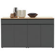 SIDEBOARD 180/102/41 cm  - Eichefarben/Dunkelgrau, Design, Holz/Holzwerkstoff (180/102/41cm) - Dieter Knoll