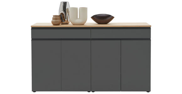 SIDEBOARD 180/102/41 cm in Dunkelgrau - Eichefarben/Dunkelgrau, Design, Holz/Holzwerkstoff (180/102/41cm) - Dieter Knoll