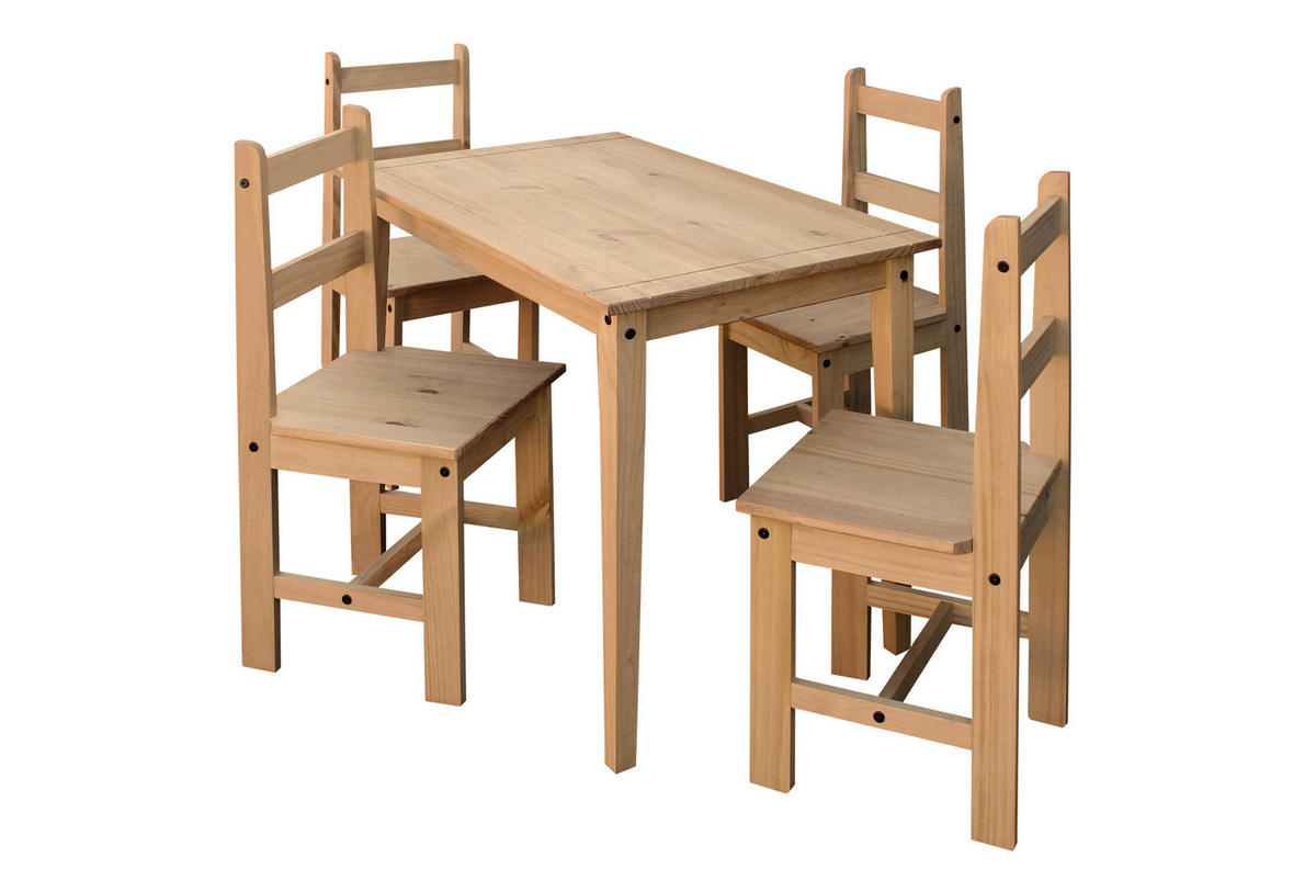 TISCHGRUPPE Naturfarben, Honig  - Naturfarben/Honig, Natur, Holz (108/65/76cm) - Livetastic