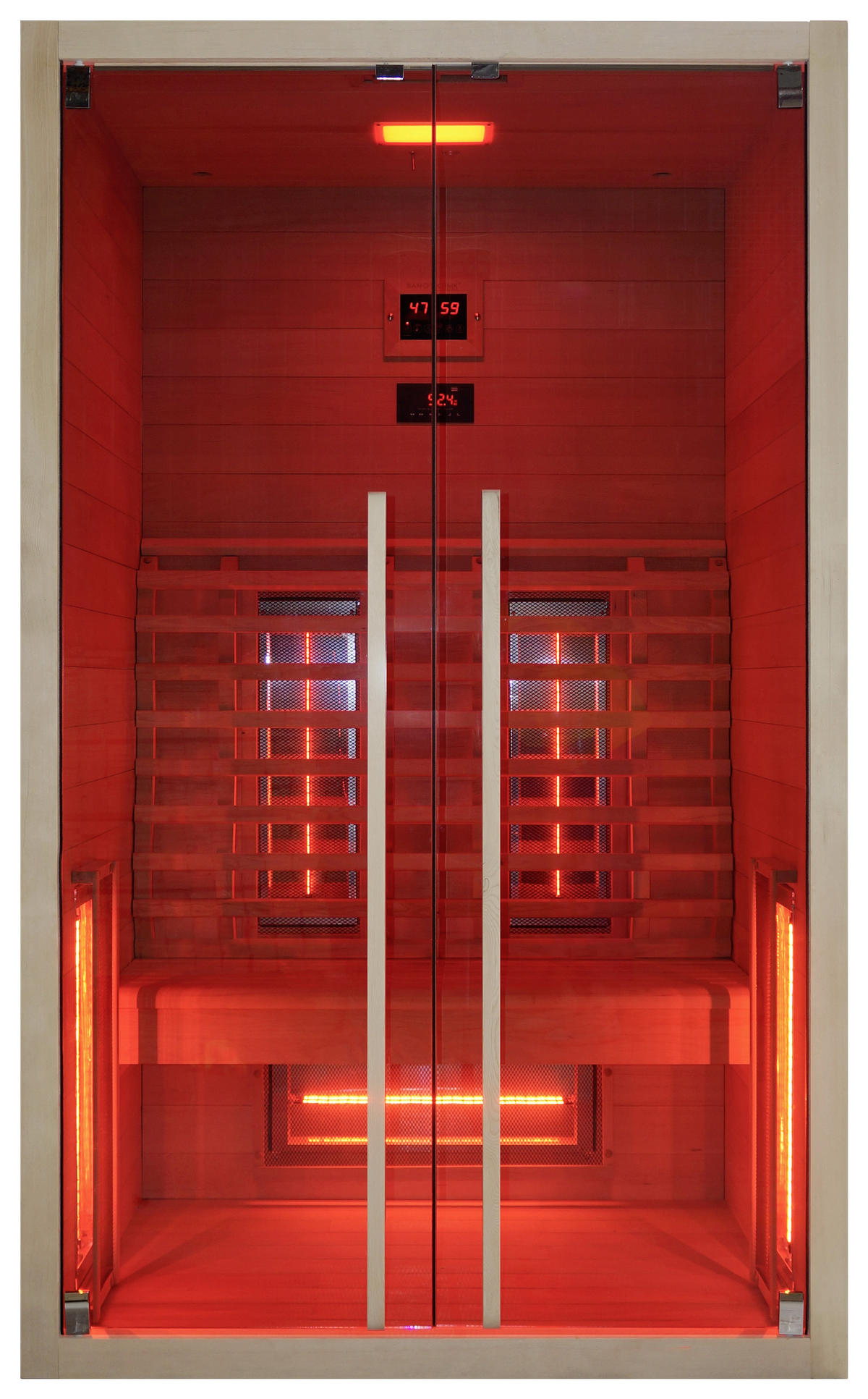INFRAROTKABINE für 2 Personen Ruby 2  - Naturfarben, Basics, Holz (120/195/100cm) - Sanotechnik