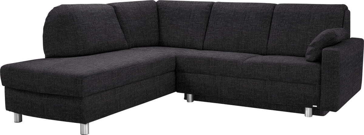 ECKSOFA in Chenille Anthrazit  208/227 cm  - Anthrazit/Alufarben, KONVENTIONELL, Textil/Metall (208/227cm) - Sedda