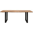 ESSTISCH in Holz, Metall 220/100/76 cm  - Schwarz/Akaziefarben, LIFESTYLE, Holz/Metall (220/100/76cm) - Linea Natura