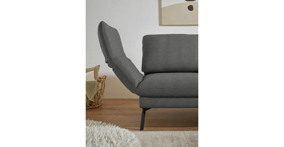 ECKSOFA  in Flachgewebe Dunkelgrau  255-365/175-224 cm  - Dunkelgrau/Schwarz, Design, Textil/Metall (255-365/175-224cm) - Dieter Knoll