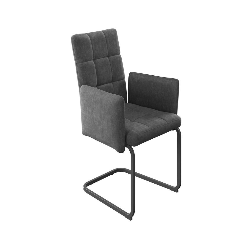 Armlehnstuhl Bordal Dunkelgrau Gepolstert