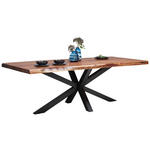 ESSTISCH in Holz, Metall 220/100/76 cm  - Schwarz/Akaziefarben, Natur, Holz/Metall (220/100/76cm) - Landscape