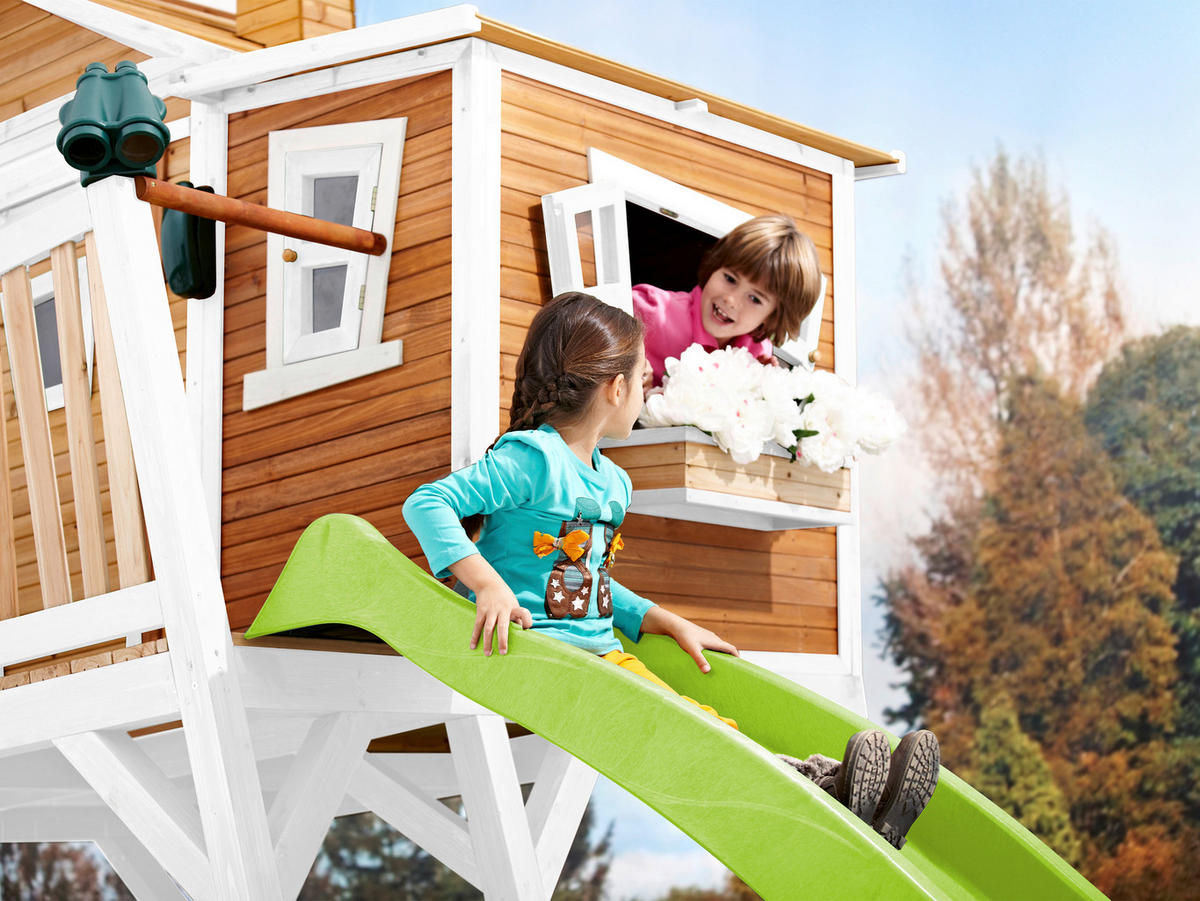SPIELTURM 432/288/193 cm  - Braun/Weiß, KONVENTIONELL, Holz (432/288/193cm) - Ambia Garden