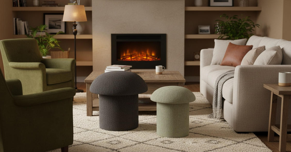 HOCKERSET Schwarz, Hellgrün  - Schwarz/Hellgrün, LIFESTYLE, Holzwerkstoff/Textil (45/47/45cm) - Xora