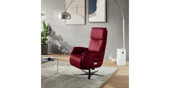 RELAXSESSEL in Textil Rot  - Rot/Schwarz, Design, Textil/Metall (70/117/85cm) - Dieter Knoll