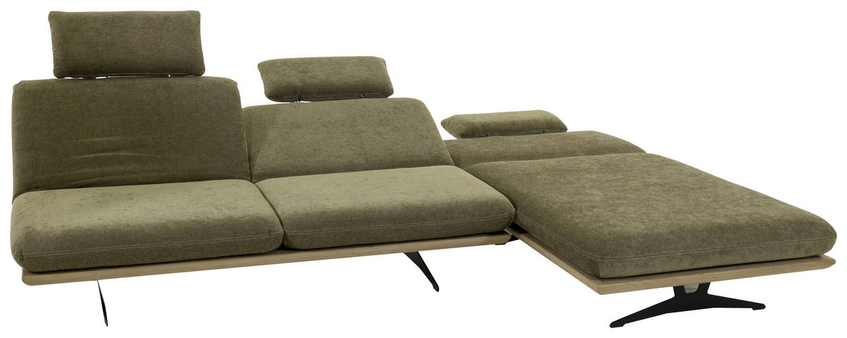 SEDEŽNA GARNITURA, svetlo zelena  - črna/bež, Design, kovina/tekstil (318/92/90/165cm) - Dieter Knoll