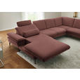 WOHNLANDSCHAFT  in Chenille, Flachgewebe Weinrot  - Weinrot/Schwarz, Design, Textil/Metall (180/344/208cm) - Dieter Knoll