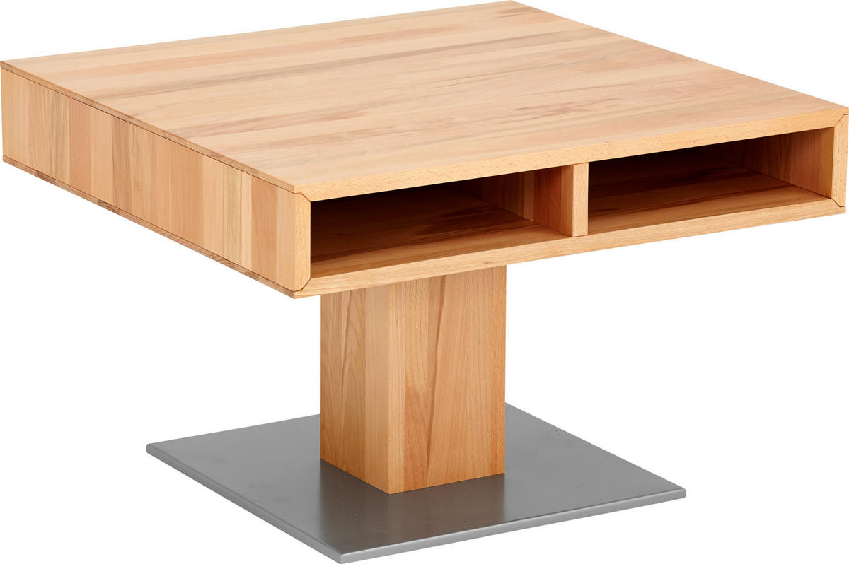 COUCHTISCH Buche, Kernbuche massiv 69/69/47 cm quadratisch Braun, Buchefarben  - Champagner/Buchefarben, Design, Holz/Metall (69/69/47cm) - Anrei