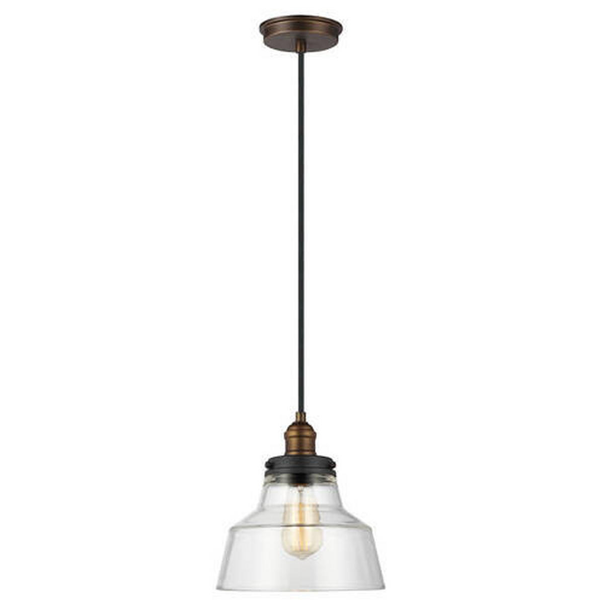 VISEČA SVETILKA  Elstead Baskin      25.4/30.1 cm      E27 - barve cinka/barve medenine, Konvencionalno, kovina/steklo (25.4/30.1cm) - Elstead Lighting