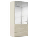 DREHTÜRENSCHRANK 101/223/61 cm,  in Champagner, 2-türig  - Chromfarben/Edelstahlfarben, Basics, Glas/Holzwerkstoff (101/223/61cm) - Novel