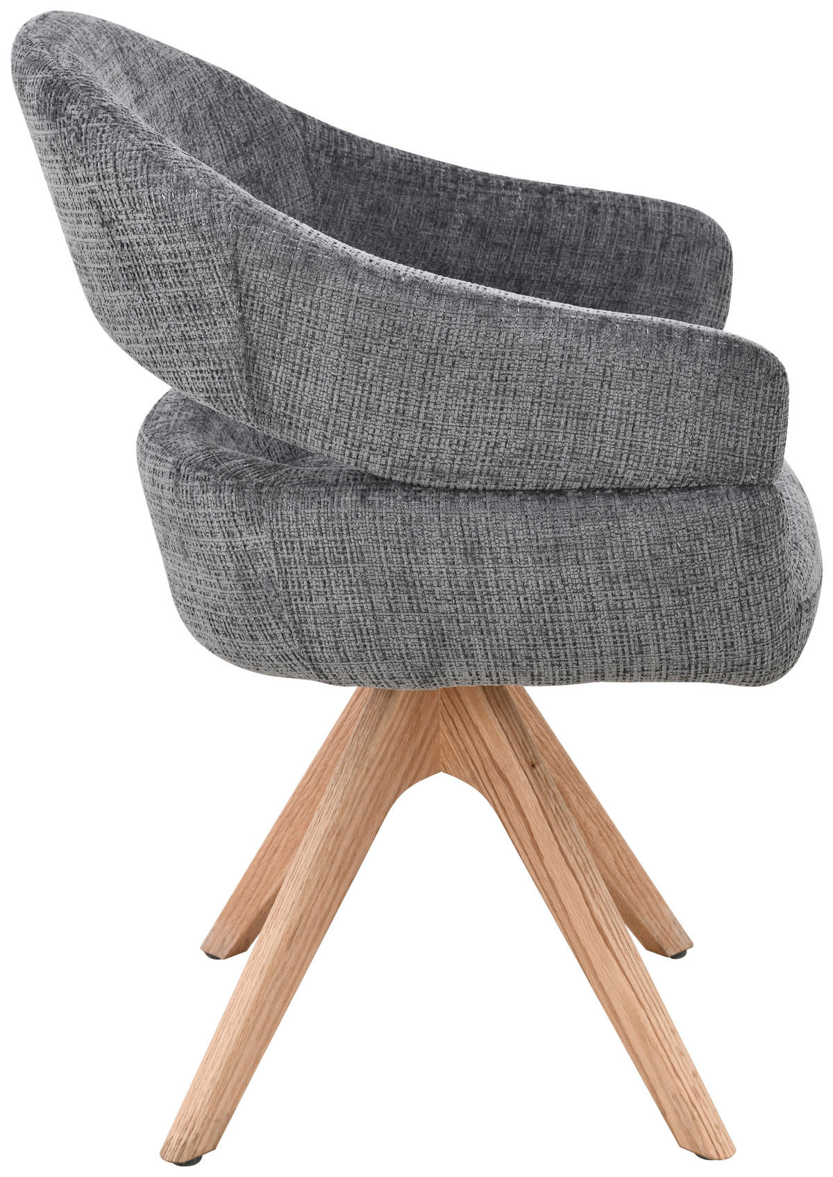 ARMLEHNSTUHL in Holz, Textil Grau, Eichefarben  - Eichefarben/Grau, MODERN, Holz/Textil (58/85/62cm) - Livetastic