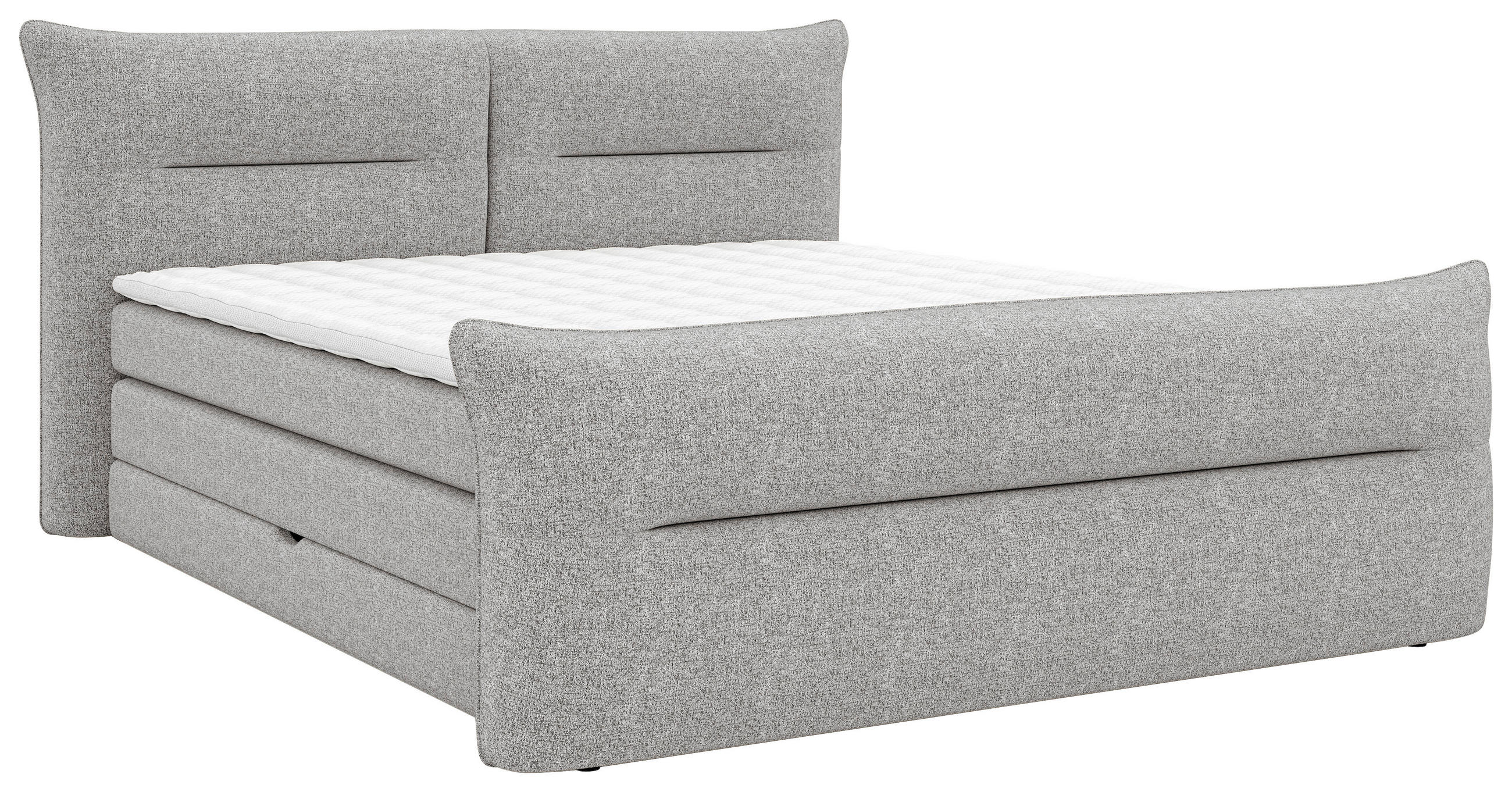 BOXSPRINGBETT 180/200 cm  in Grau  - Schwarz/Grau, Design, Kunststoff/Textil (180/200cm) - Chameo