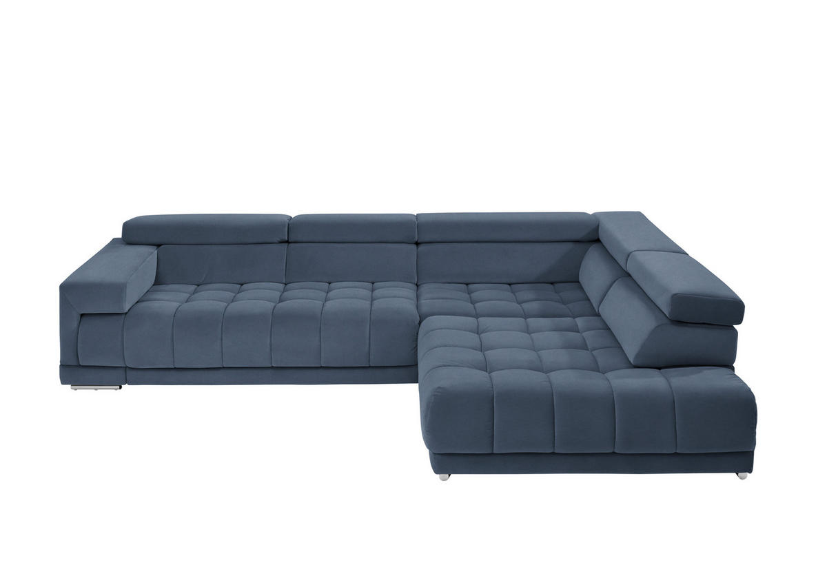 ECKSOFA  in Mikrofaser Blau  326/222 cm  - Chromfarben/Blau, Design, Textil/Metall (326/222cm) - Beldomo Speed