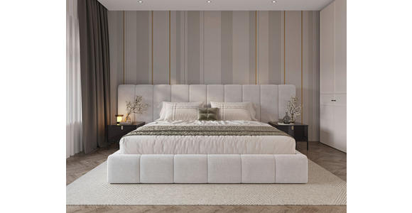 POLSTERBETT gepolstertes Kopfteil, Lattenrost, Bettkasten Beige 160/200 cm  - Beige/Schwarz, Design, Holz/Kunststoff (160/200cm) - Carryhome