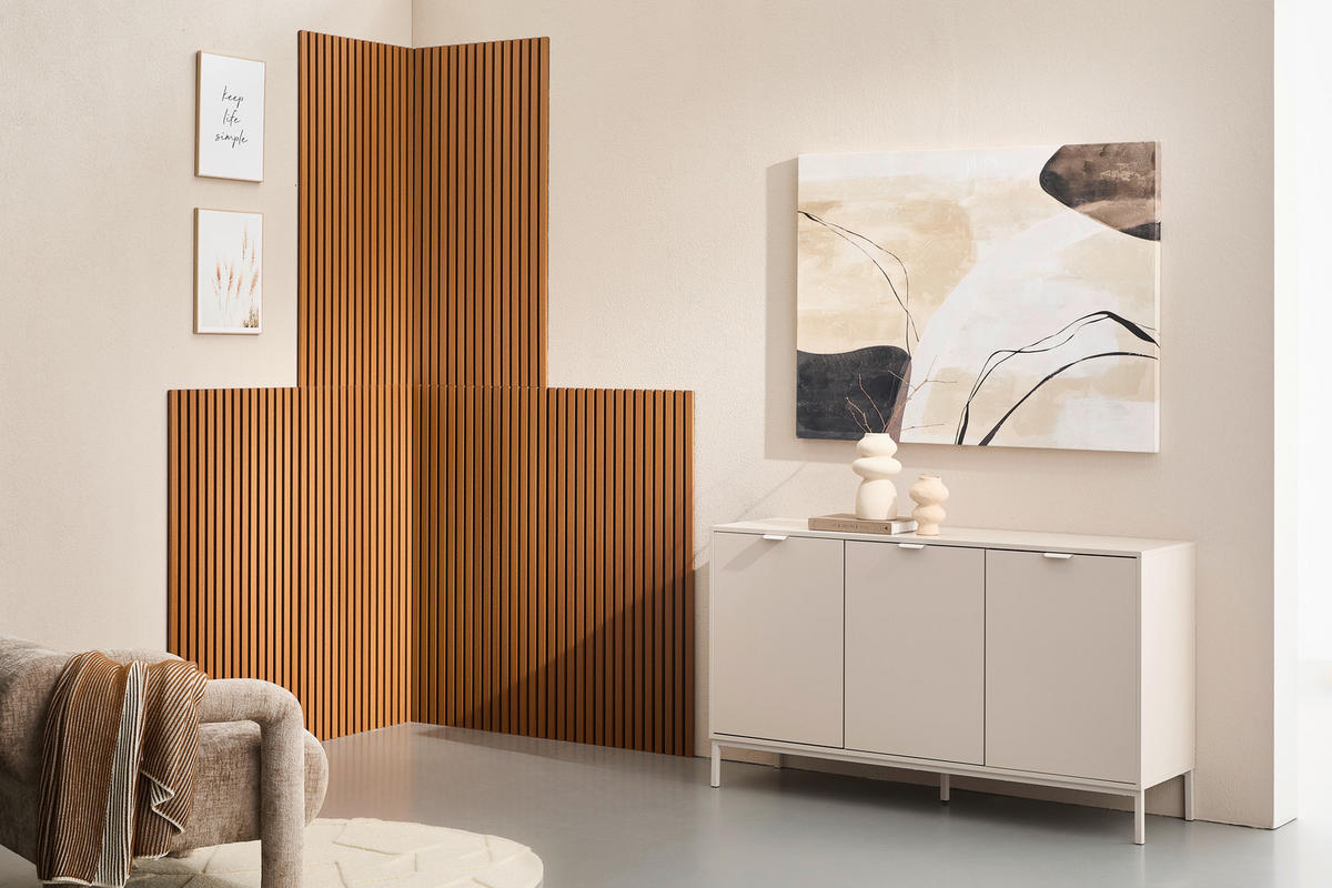 AKUSTICKÝ PANEL 60/120/2,1 cm   - černá/barvy vlašských ořechů, Basics, kompozitní dřevo/plast (60/120/2,1cm) - Boxxx