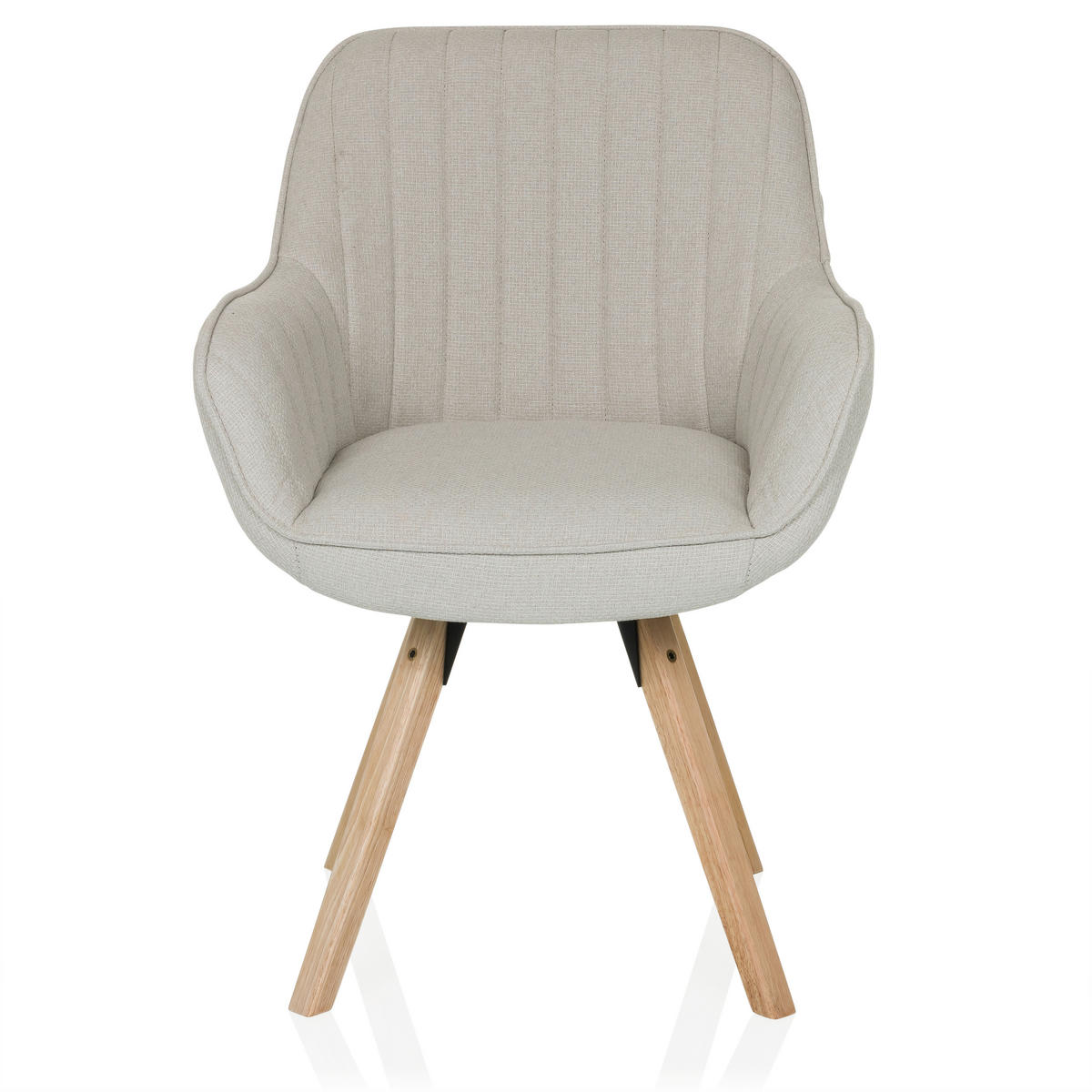 ARMLEHNSTUHL   Flachgewebe  Creme  - Buchefarben/Creme, MODERN, Holz/Textil (56/84/62cm) - MID.YOU