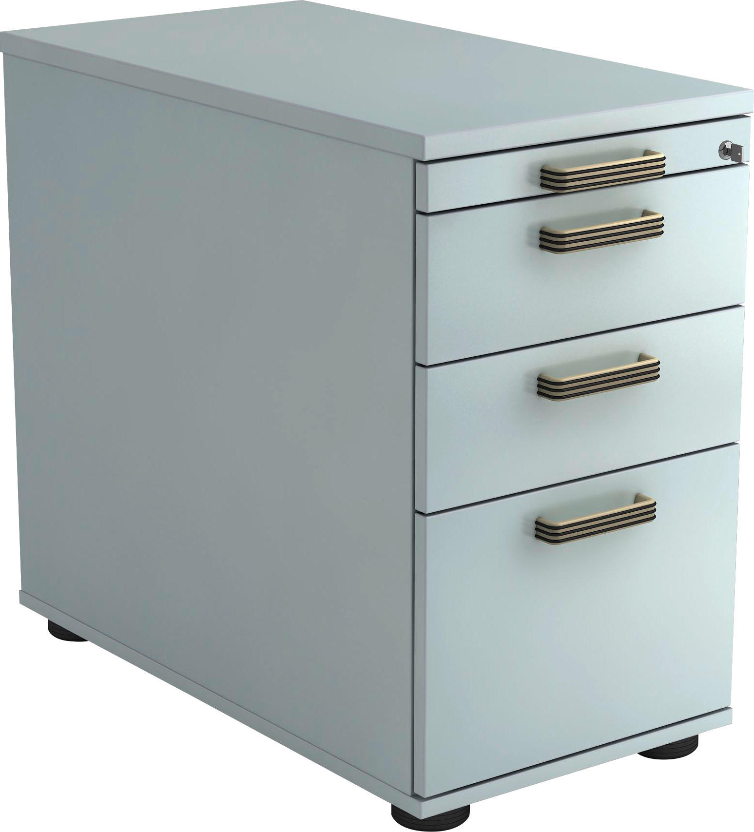 ANSTELLCONTAINER Grau  - Schwarz/Alufarben, KONVENTIONELL, Holzwerkstoff/Kunststoff (42,8/72-76/80cm) - Venda
