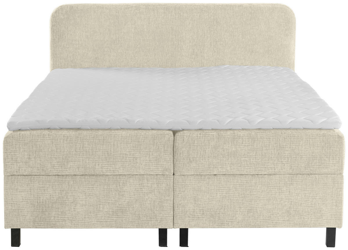 BOXBETT 180/200 cm  in Creme  - Creme/Schwarz, Modern, Holz/Kunststoff (180/200cm) - MID.YOU
