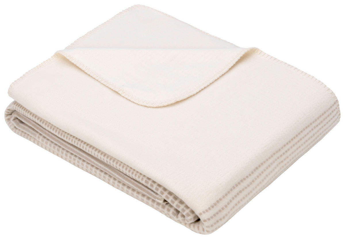 FILT 2296 Salerno 140/200 cm  - vit/naturfärgad, Klassisk, textil (140/200cm) - Ibena