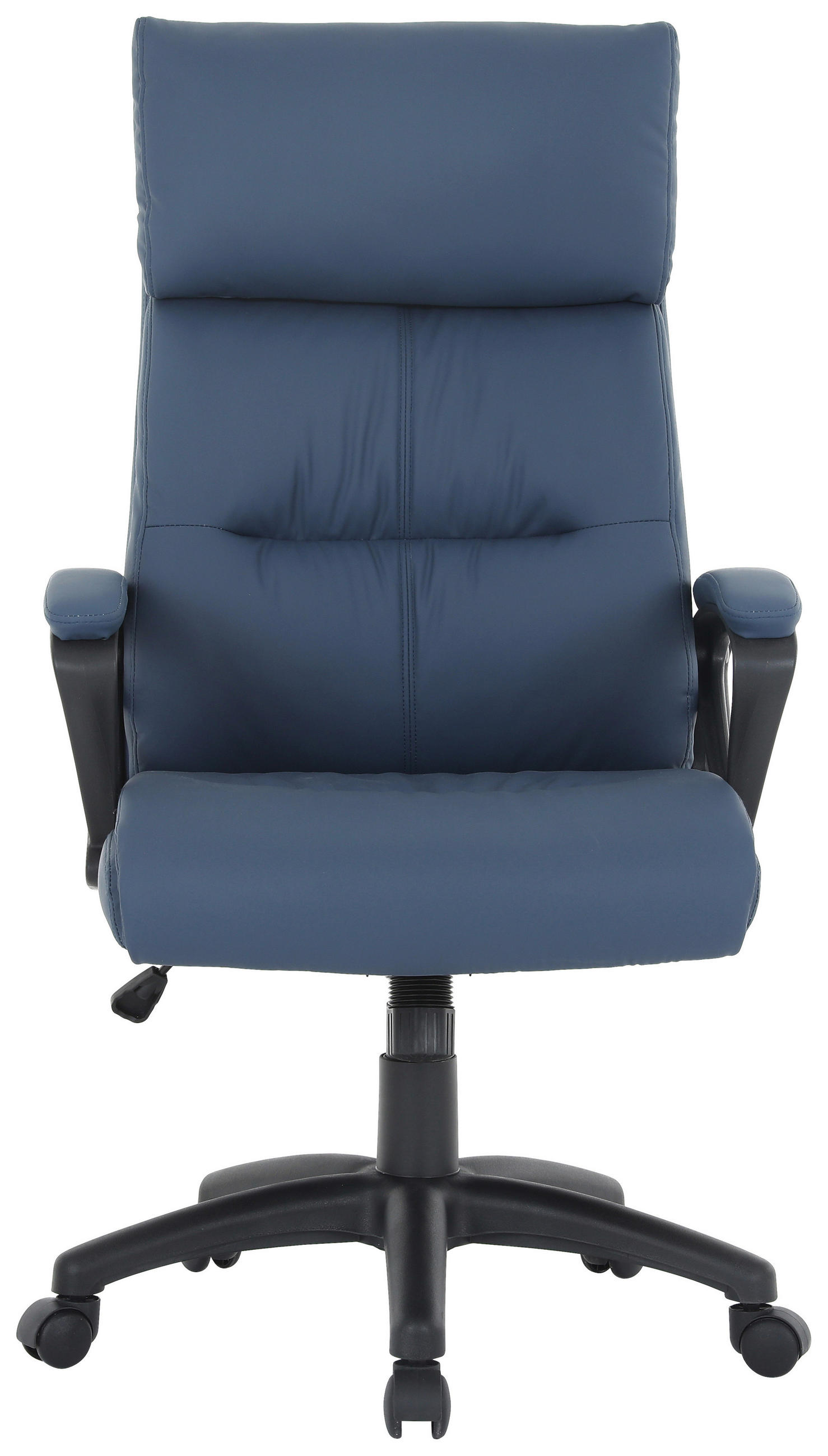 CHEFSESSEL Lederlook Blau  - Blau/Schwarz, MODERN, Kunststoff/Textil (64/113-121/75cm) - Venda