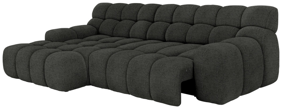 ECKSOFA in Webstoff Schwarz  - Schwarz, Modern, Kunststoff/Textil (180/297cm) - Welnova
