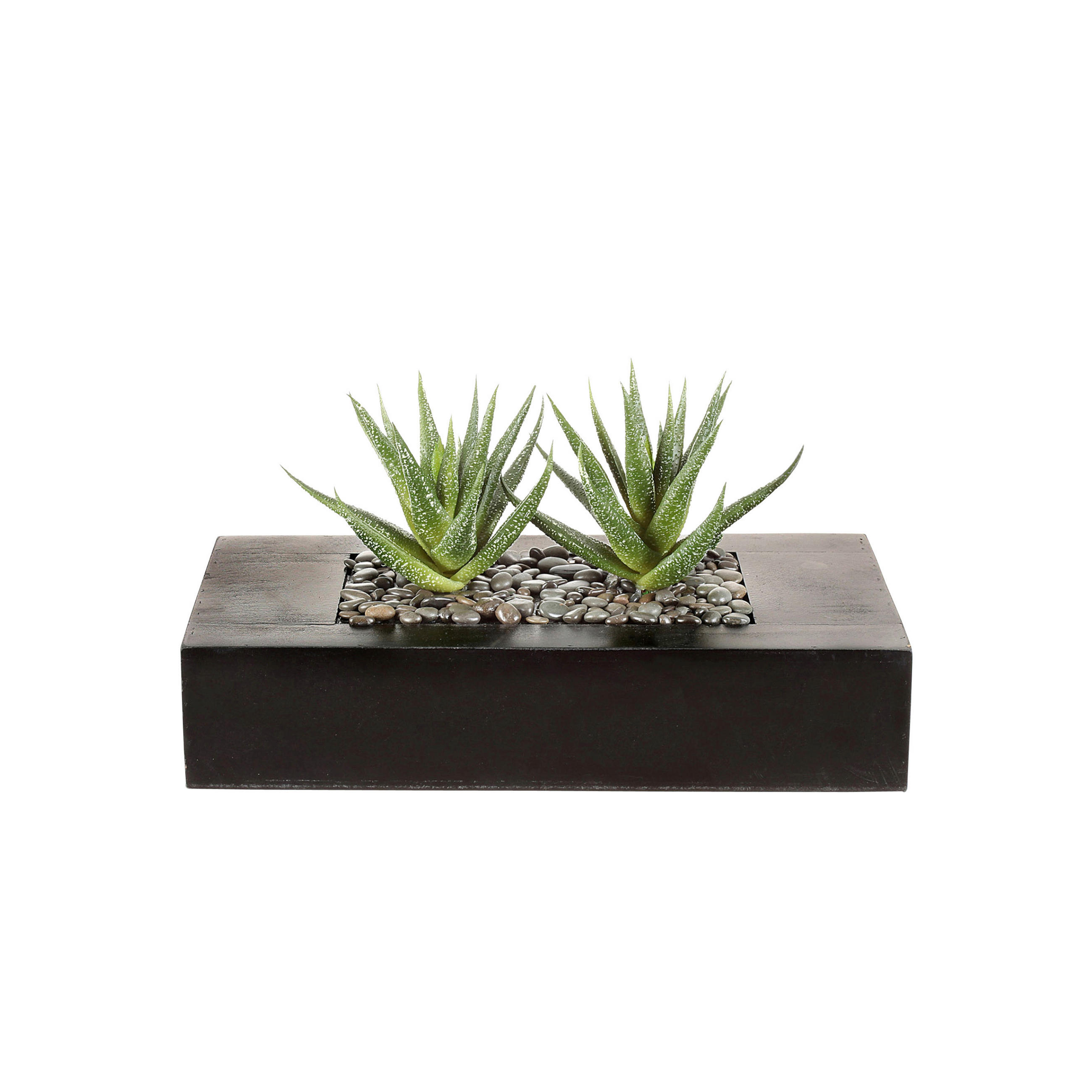 KUNSTPFLANZE Agave 14 cm  - Braun/Grün, Design, Holz/Kunststoff (14cm)